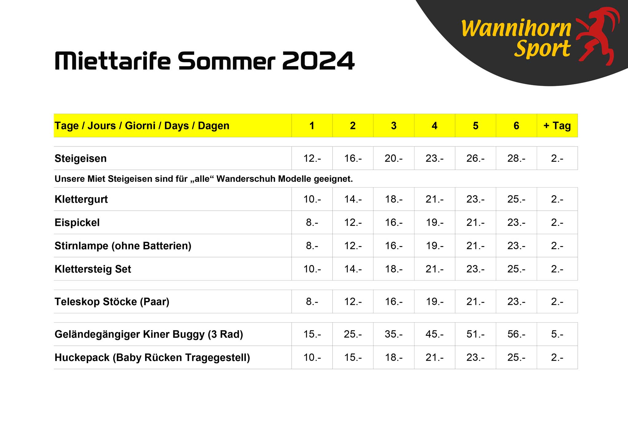 2024 preisliste sommer